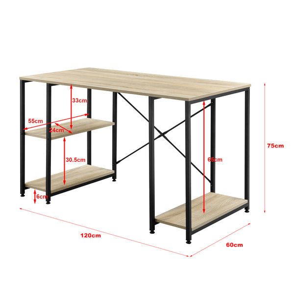 Íróasztal polcokkal Aarhus 75 x 120 x 60 cm több színben [en.casa]  