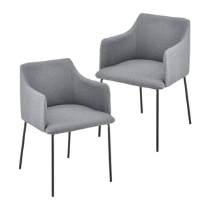 Kárpitozott szék 2-es szett Krakau poliészter/fém sötétszürke [en.casa]