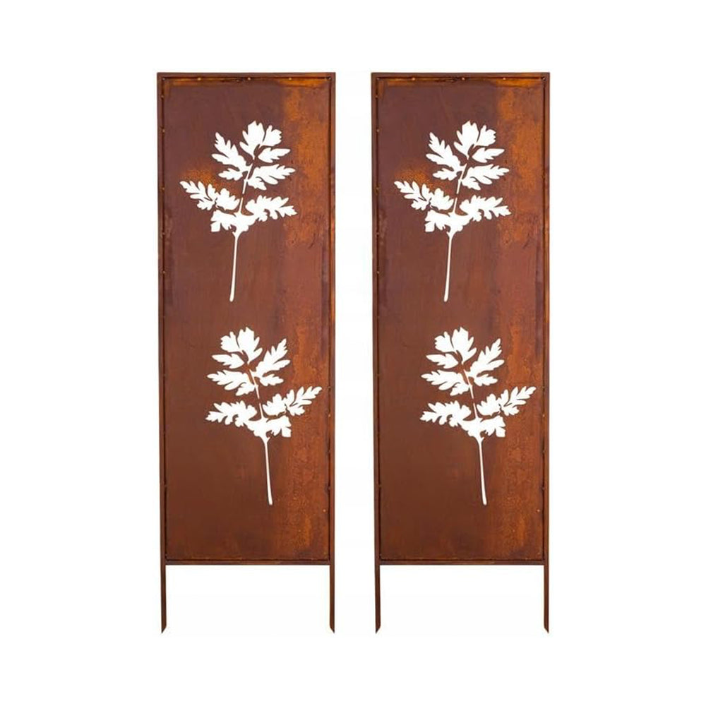 Földbe szúrható panel Irsina 2 db-os szett 160x50 cm corten acél rozsdabarna [casa.pro]