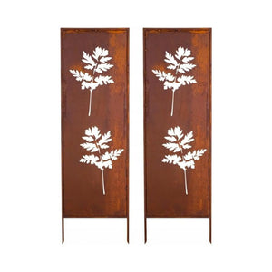 Földbe szúrható panel Irsina 2 db-os szett 160x50 cm corten acél rozsdabarna [casa.pro]