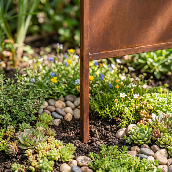 Földbe szúrható panel Irsina 2 db-os szett 160x50 cm corten acél rozsdabarna [casa.pro]