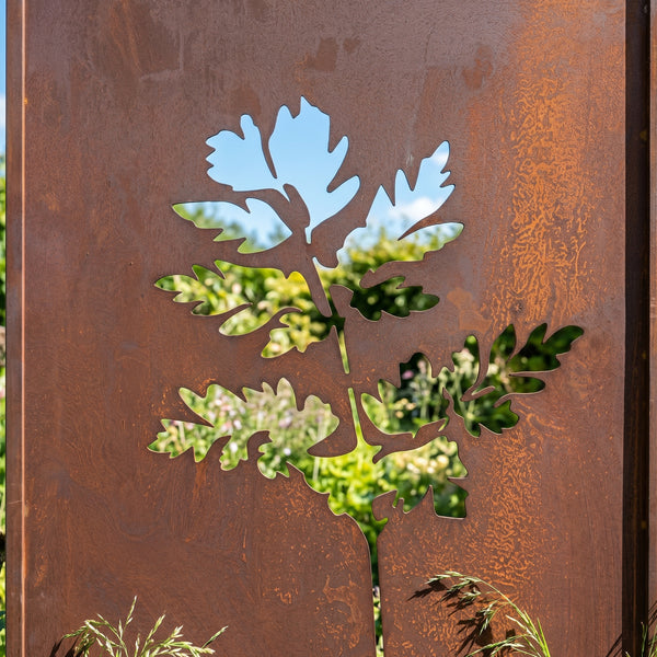 Földbe szúrható panel Irsina 2 db-os szett 160x50 cm corten acél rozsdabarna [casa.pro]