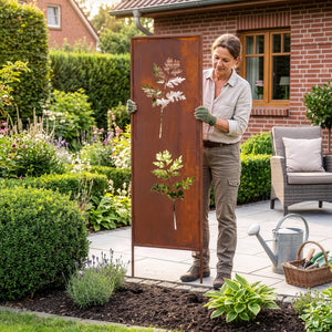 Földbe szúrható panel Irsina 2 db-os szett 160x50 cm corten acél rozsdabarna [casa.pro]