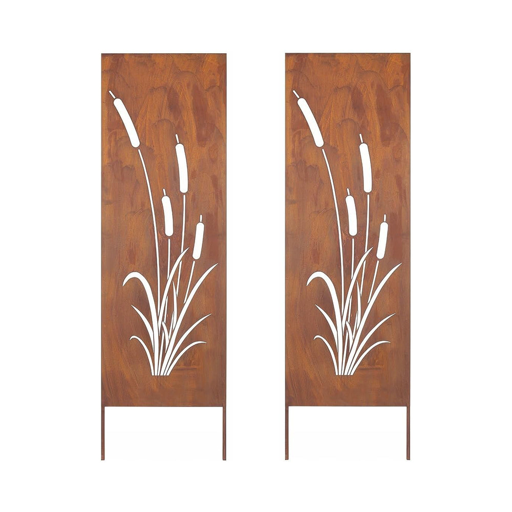 Földbe szúrható panel Irsina 2 db-os szett 160x50 cm corten acél rozsdabarna [casa.pro]