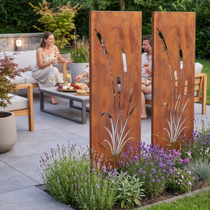 Földbe szúrható panel Irsina 2 db-os szett 160x50 cm corten acél rozsdabarna [casa.pro]