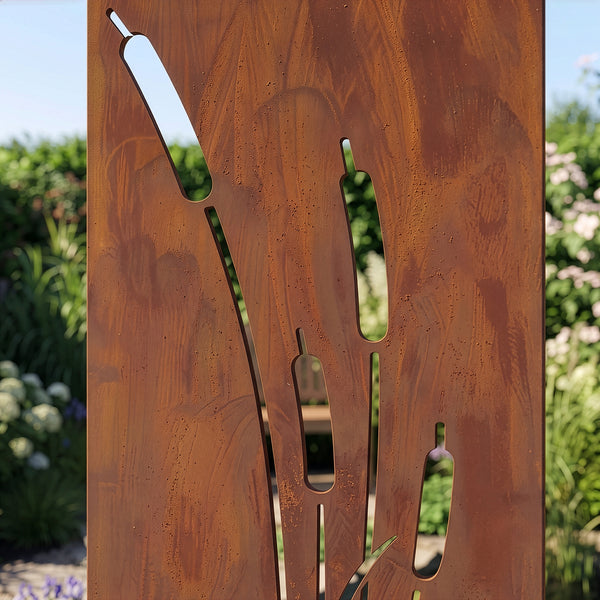Földbe szúrható panel Irsina 2 db-os szett 160x50 cm corten acél rozsdabarna [casa.pro]