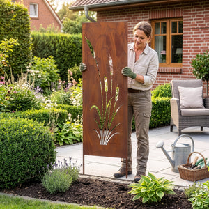 Földbe szúrható panel Irsina 2 db-os szett 160x50 cm corten acél rozsdabarna [casa.pro]