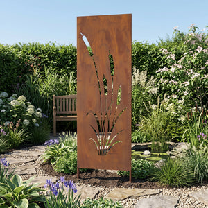 Földbe szúrható panel Irsina 2 db-os szett 160x50 cm corten acél rozsdabarna [casa.pro]