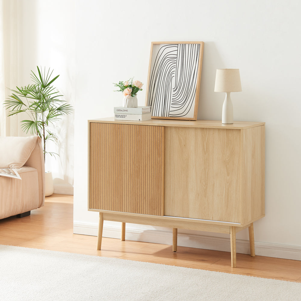 Komód Landskrona 115x40x90 cm tölgyfa hatású [en.casa]