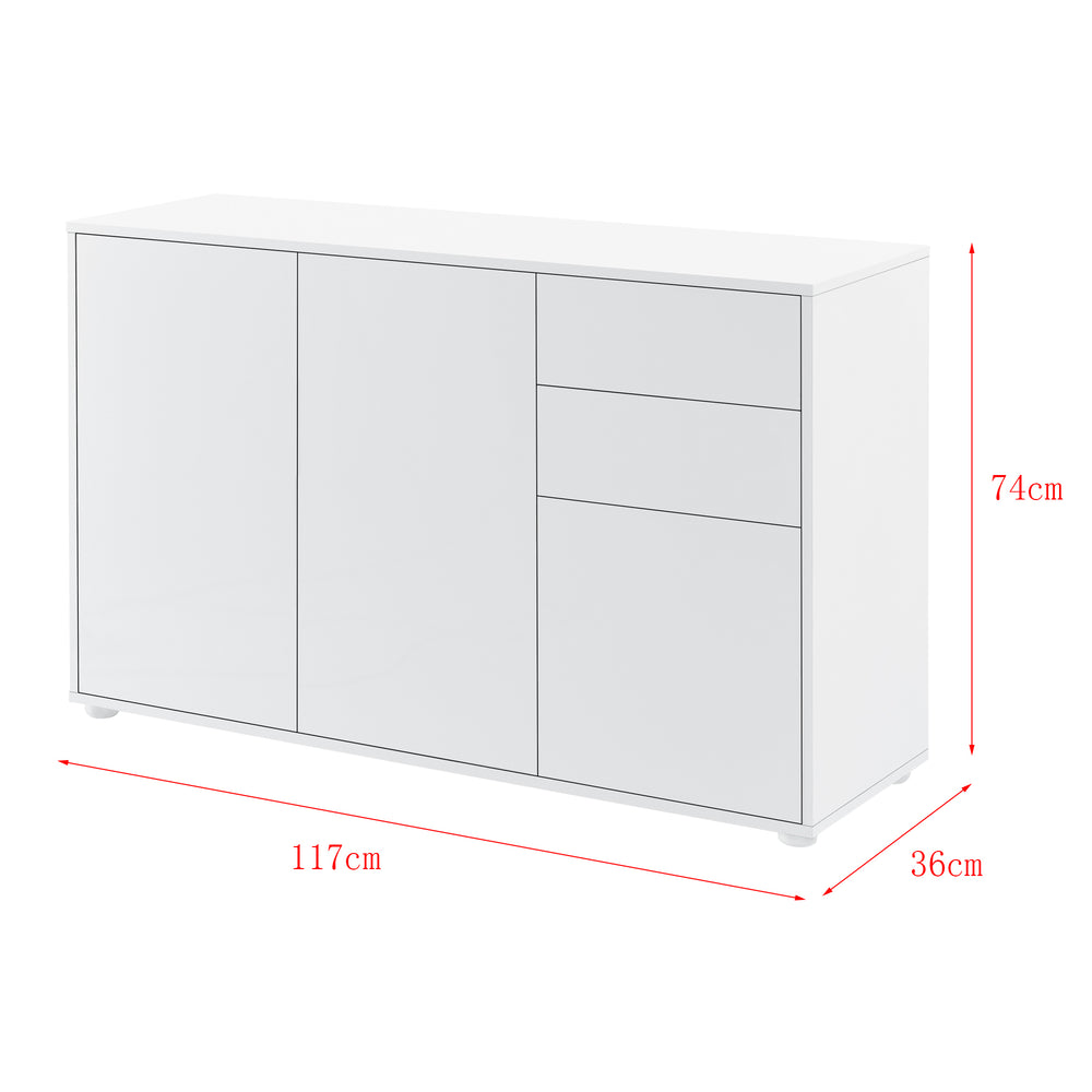 Sideboard Paarl 74x117x36 cm különböző színekben en.casa - premiumXL