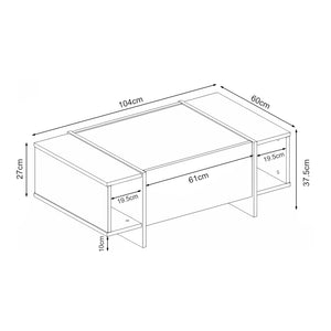 Dohányzóasztal Tavak 104x60x38 cm [en.casa]