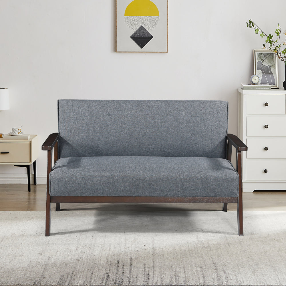 2 személyes kárpitozott kanapé Kinda 121x69x75 cm szürke [en.casa] - premiumXL