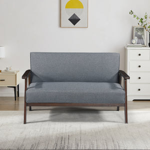 2 személyes kárpitozott kanapé Kinda 121x69x75 cm szürke [en.casa] - premiumXL