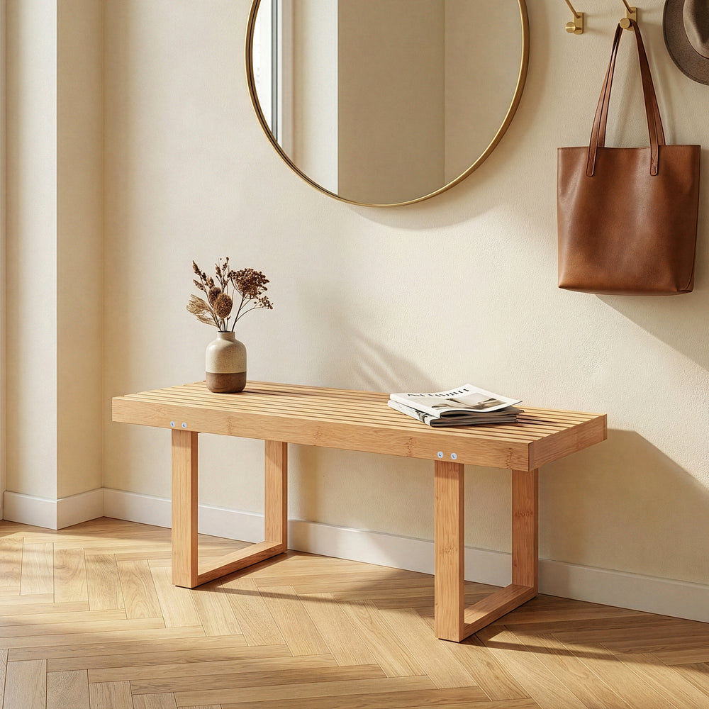 Pad Aarela 91x41x38 cm bambusz [en.casa]