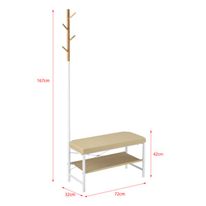 [pro.tec]® Cipőtartó pad, 42 cm, Bézs