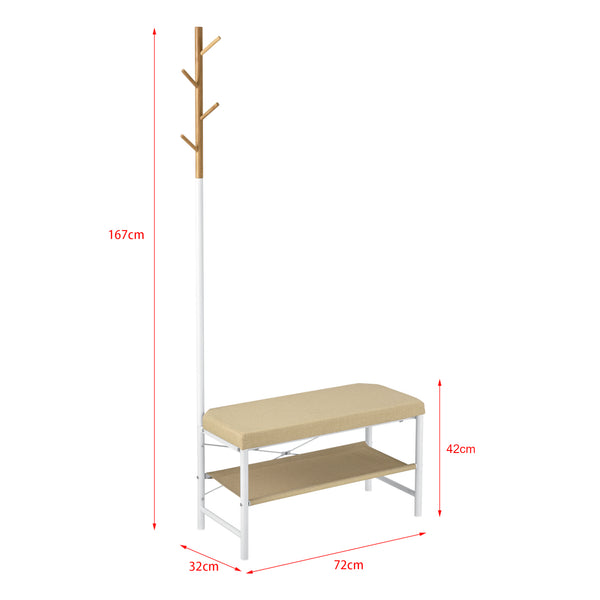 [pro.tec]® Cipőtartó pad, 42 cm, Bézs