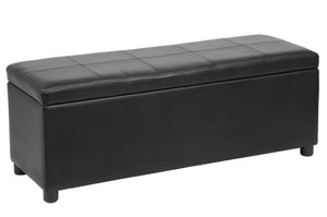 Ülőpad tárolóval Bukit műbőr 118x37x43 cm [en.casa]