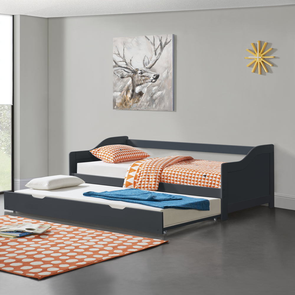 Tandemágy 90x200 cm ágyráccsal [en.casa] - premiumXL