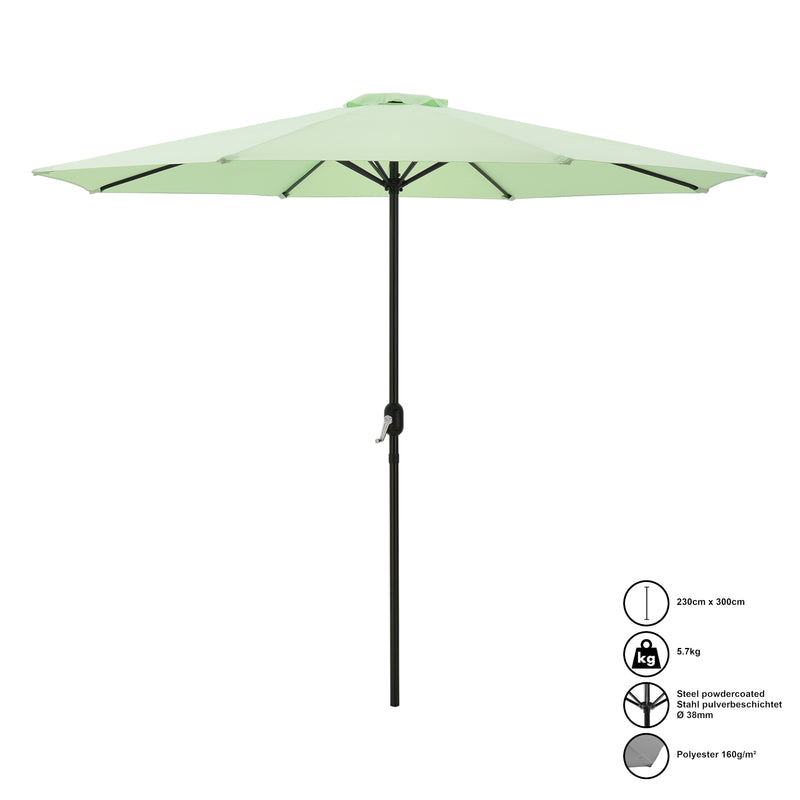 Méretrajz Kerti napernyő HTGI-077x vízlepergető 300 x 230 cm poliészter/acél különböző színekben [casa.pro]