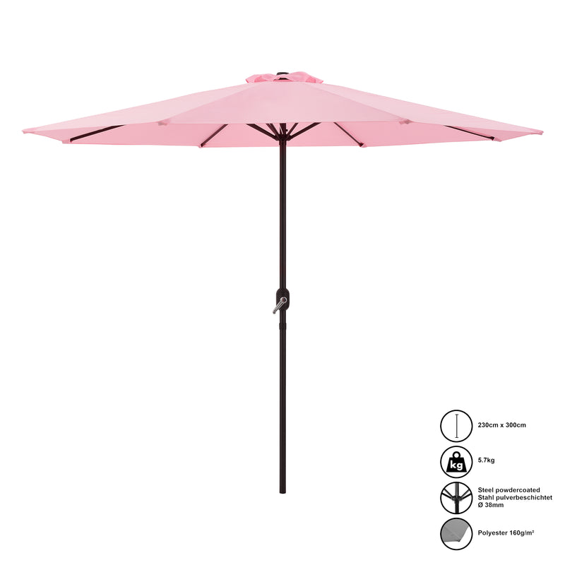 Méretrajz Kerti napernyő HTGI-077x vízlepergető 300 x 230 cm poliészter/acél különböző színekben [casa.pro]