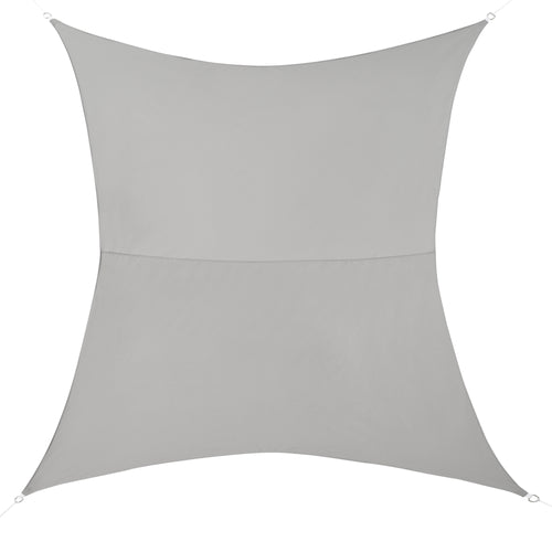 [en.casa]® Napvitorla árnyékoló vízlepergető négyszögletes 3m x 5m világosszürke