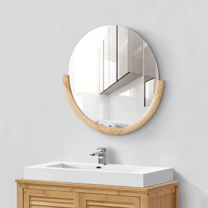Fali tükör Atri natúr 61x64cm eukaliptusz kerettel kerek