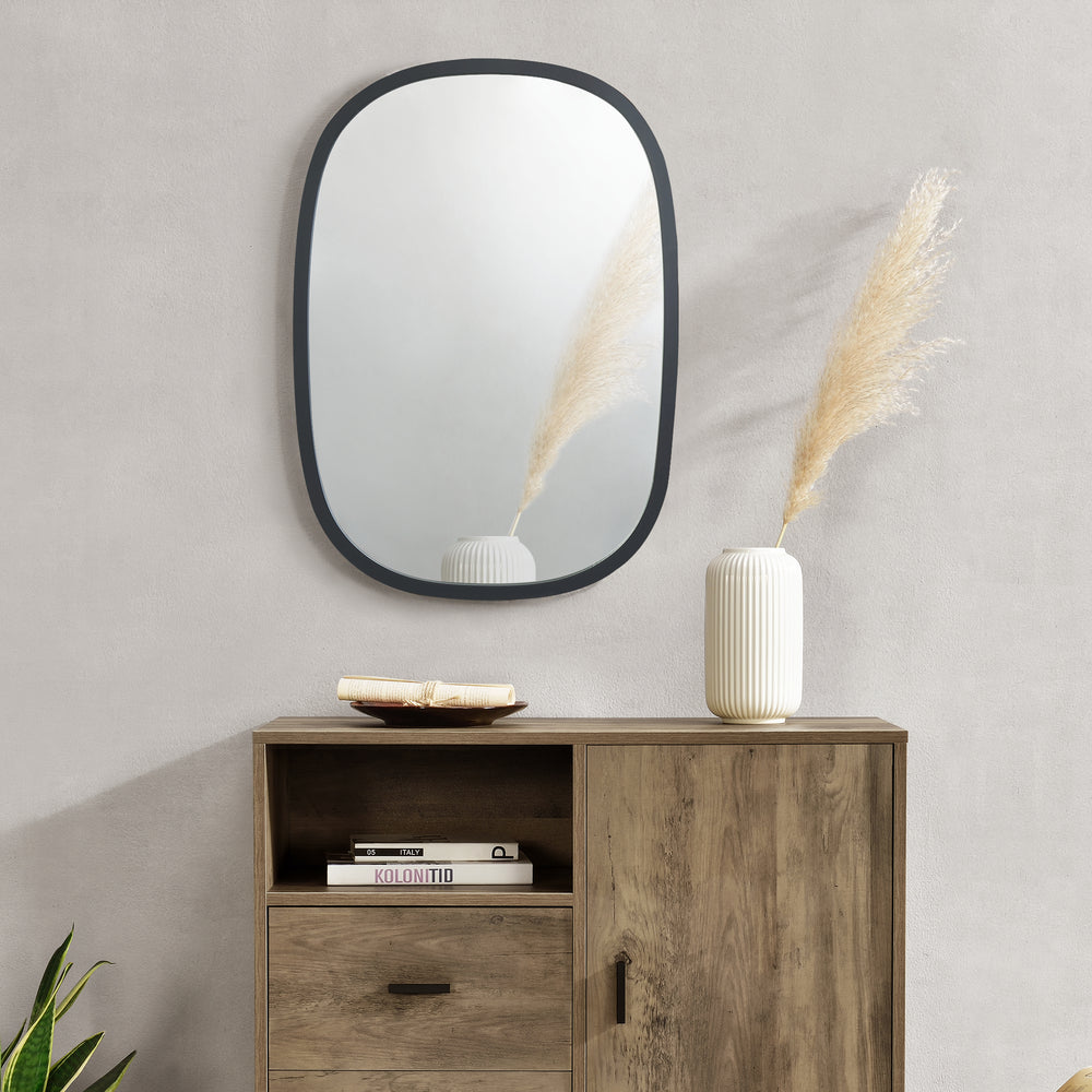 Fali tükör Copertino 70x50 cm fekete, matt [en.casa] - premiumXL