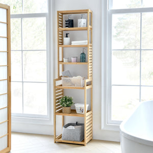 Állópolc Forssa 165 x 42 x 28 cm bambusz natúr [en.casa] - premiumXL