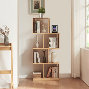 Könyvespolc Gullspång bambusz 130x55x30cm natúr [en.casa] - premiumXL