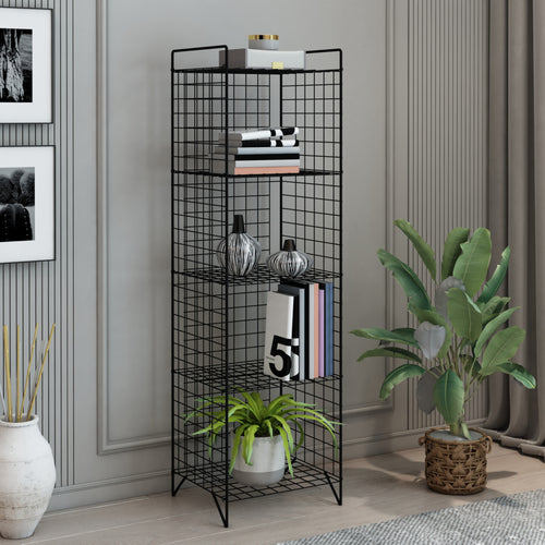 Fém rácspolc Jægerspris Fekete különböző méretekben [en.casa]