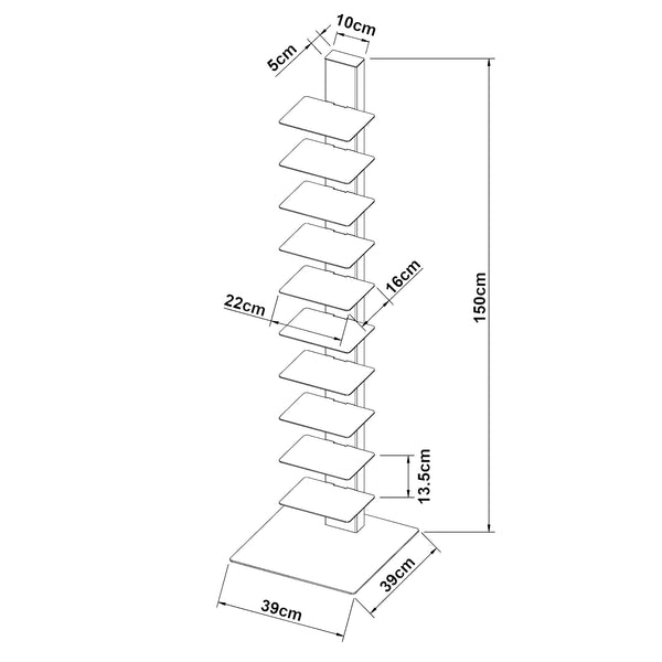 Állópolc Eksjö 150x39x39 cm [en.casa]