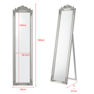 Állótükör 160x40 cm állítható dönthető barokk stílusú keret több színben [en.casa]® 