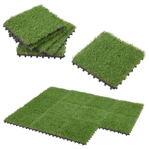 Műfüves csempe teraszra ACWP-6403 Zöld kb. 1m² [en.casa]