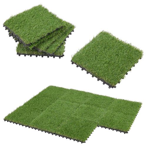 Műfüves csempe teraszra ACWP-6403 Zöld kb. 1m² [en.casa]