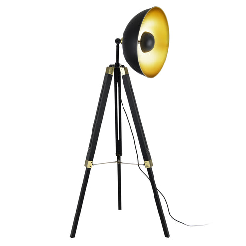 Állólámpa Ottawa 148 cm 1 x E27 fekete/sárgaréz [lux.pro]