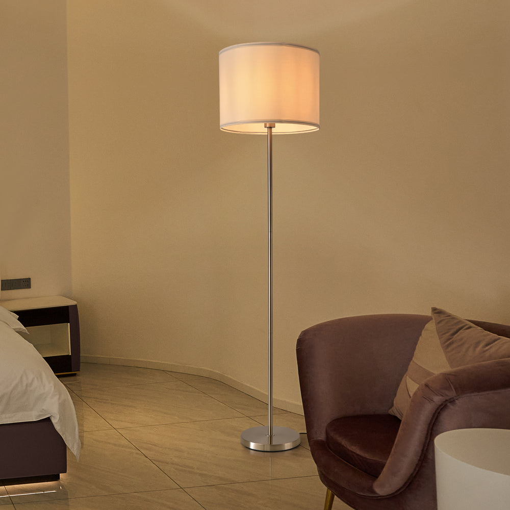 Állólámpa Tamworth E27 ezüst textil [lux.pro] - premiumXL