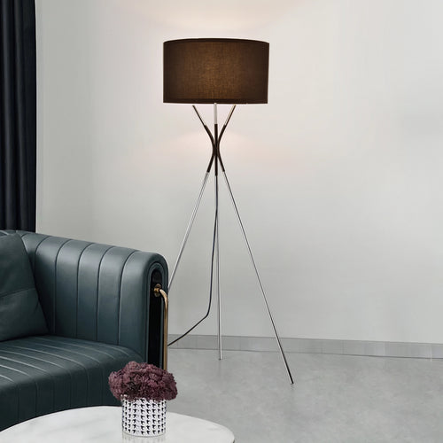 Állólámpa Athlone 1xE27 145cm ezüst/fekete [lux.pro]