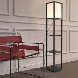 Állólámpa polcokkal Stapleford E27 60W fekete/fehér [lux.pro]