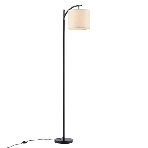 Állólámpa Coventry 1 x E27, max. 60W fém/poliészter fekete/bézs 180 cm [lux.pro] 