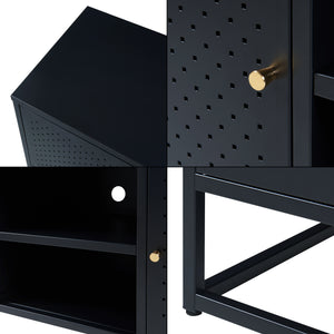 TV szekrény Janakkala acél fekete [en.casa]