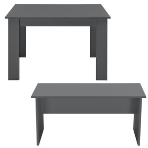 Asztal-pad szett 4 fő részére étkezőasztal 110 x 70 cm két paddal több színben [en.casa]® 
