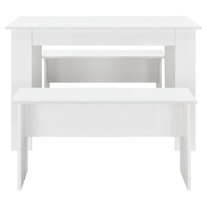 Asztal-pad szett 4 fő részére étkezőasztal 110 x 70 cm két paddal több színben [en.casa]® 