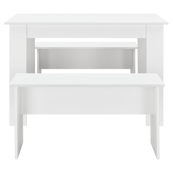 Asztal-pad szett 4 fő részére étkezőasztal 110 x 70 cm két paddal több színben [en.casa]® 