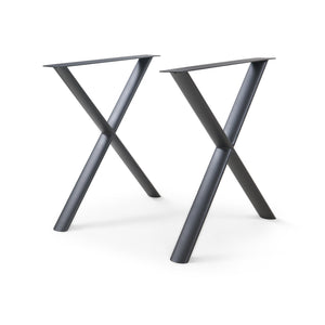 Asztalváz Klixjö 2db-os szett acél 72x70x10 cm fekete [en.casa]