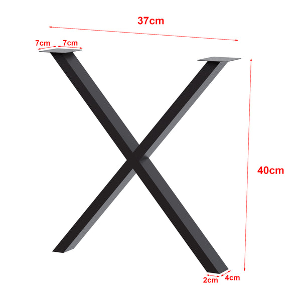 Asztalláb 2-es szettben Høng acél porszórt több méretben [en.casa] 