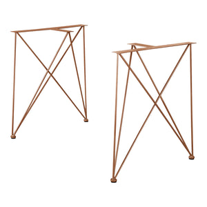  [en.casa]® 2 x Asztalláb fém bútorláb 62 x 22 x 72 cm étkezőasztalhoz asztalváz padlóvédővel több színben