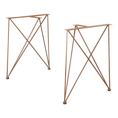  [en.casa]® 2 x Asztalláb fém bútorláb 62 x 22 x 72 cm étkezőasztalhoz asztalváz padlóvédővel több színben