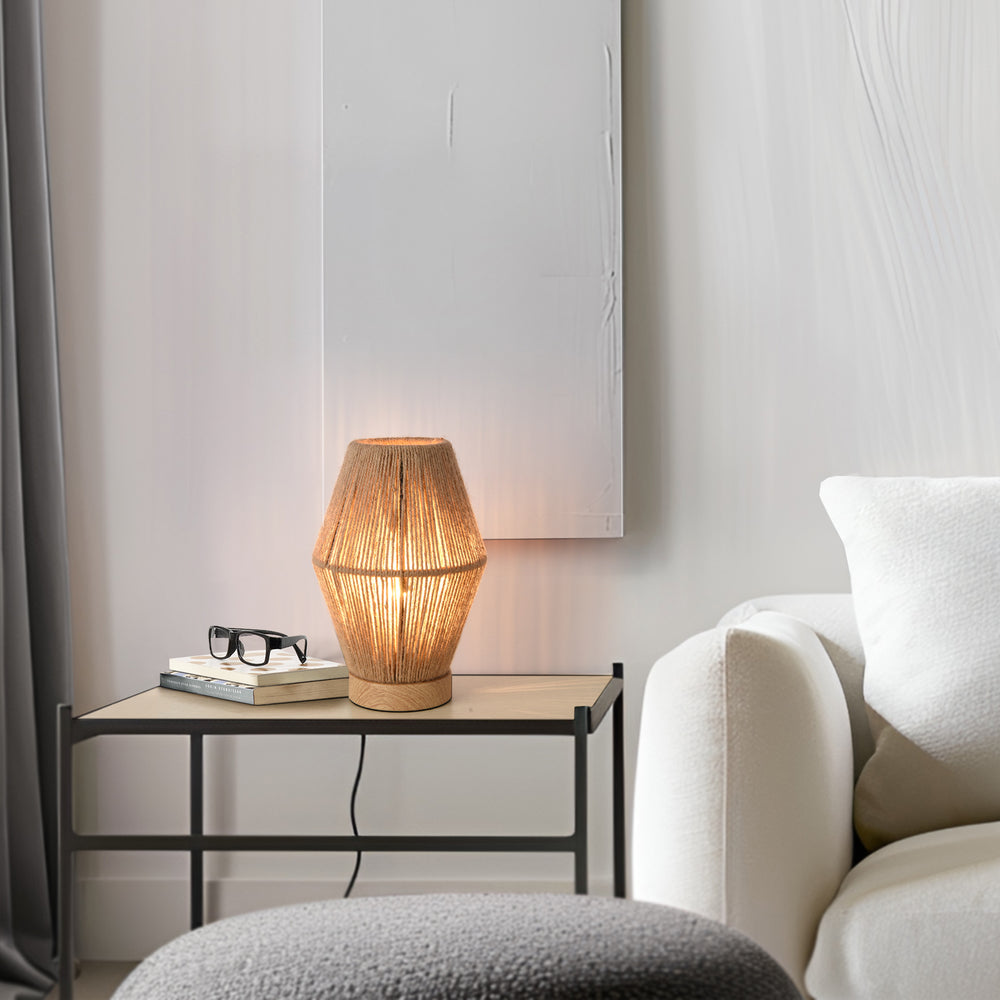 Arundel asztali lámpa 1xE27 fa hatás/natúr [lux.pro] - premiumXL