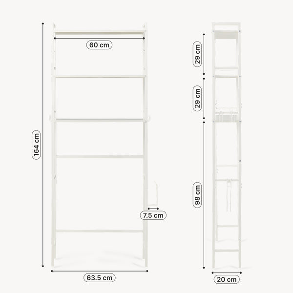 Fürdőszobai polc WC fölé Ljukhobro 164x64x20 cm [en.casa]