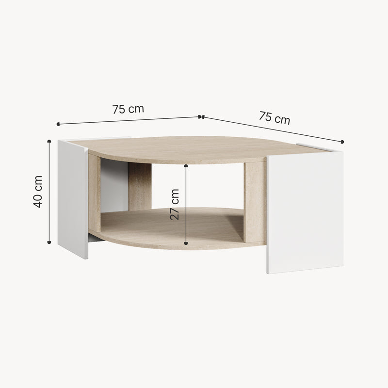 Méretrajz Dohányzóasztal Klipsari 75x75x40 cm [en.casa]